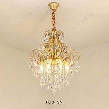 Candelabru de cristal, Candelabru elegant, L8267/500FGD, aluminiu / cristal artificial, culoare aurie Candelabru de cristal, Candelabru elegant, L8267/500FGD, aluminiu / cristal artificial, culoare aurie