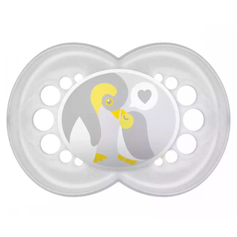 Suzeta ortodontica din silicon 6+ luni MAM Time for Love 696978, Gri
