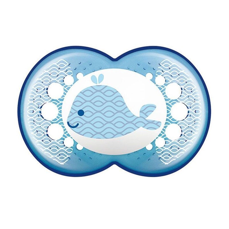 Suzeta ortodontica din silicon MAM Clearline 667633A1, Albastru 6+ luni