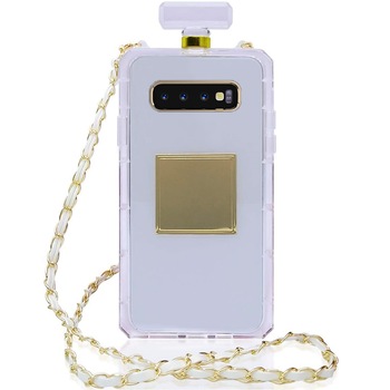Husa cu snur tip sticluta de parfum pentru Samsung Galaxy S10 Plus 6.4 inch, Transparent