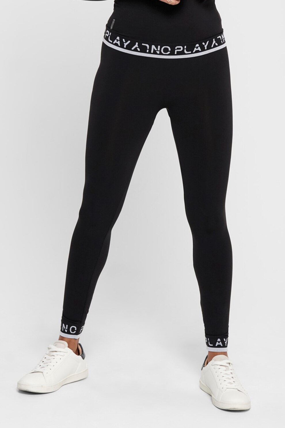 Only Play, Colanti cu banda logo in talie, Negru/Alb, S