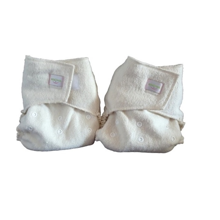 Set 2 scutece fitted ANALUCA din canepa plus inserturi