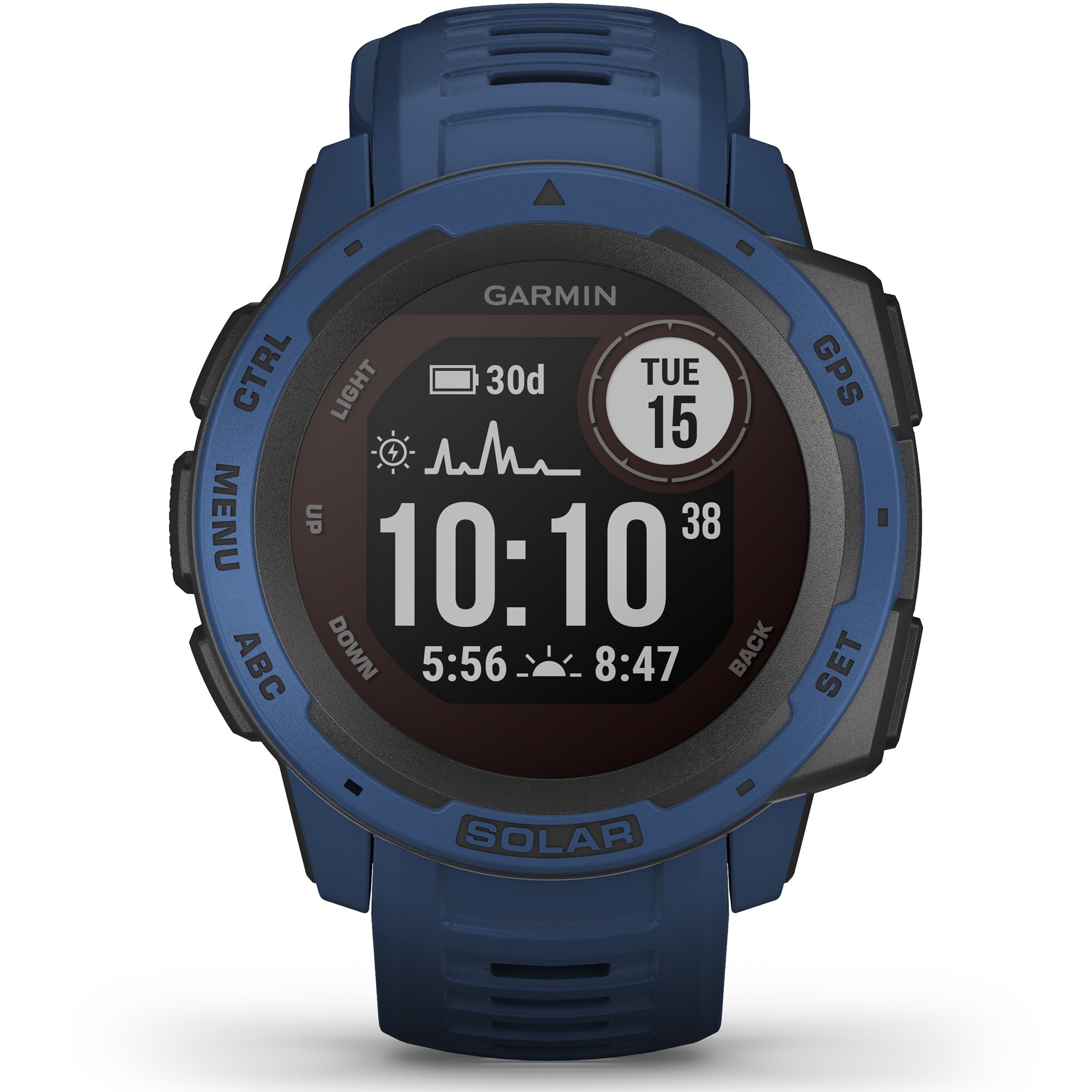 Ceas smartwatch Garmin Instinct Solar GPS Tidal Blue eMAG.ro