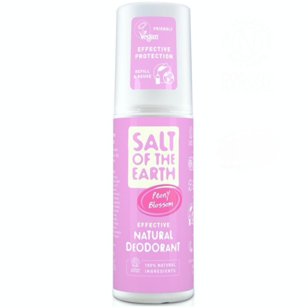 Deodorant spray 100% natural cu floare de bujor pentru femei Salt of the Earth 100 ml
