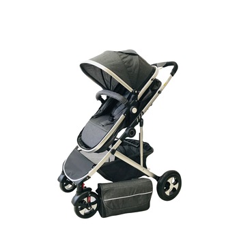 Carucior Beibei, 2 in 1 reversibil, transformabil landou-sport, Gri inchis, Unitoys Carucior Beibei, 2 in 1 reversibil, transformabil landou-sport, Gri inchis, Unitoys