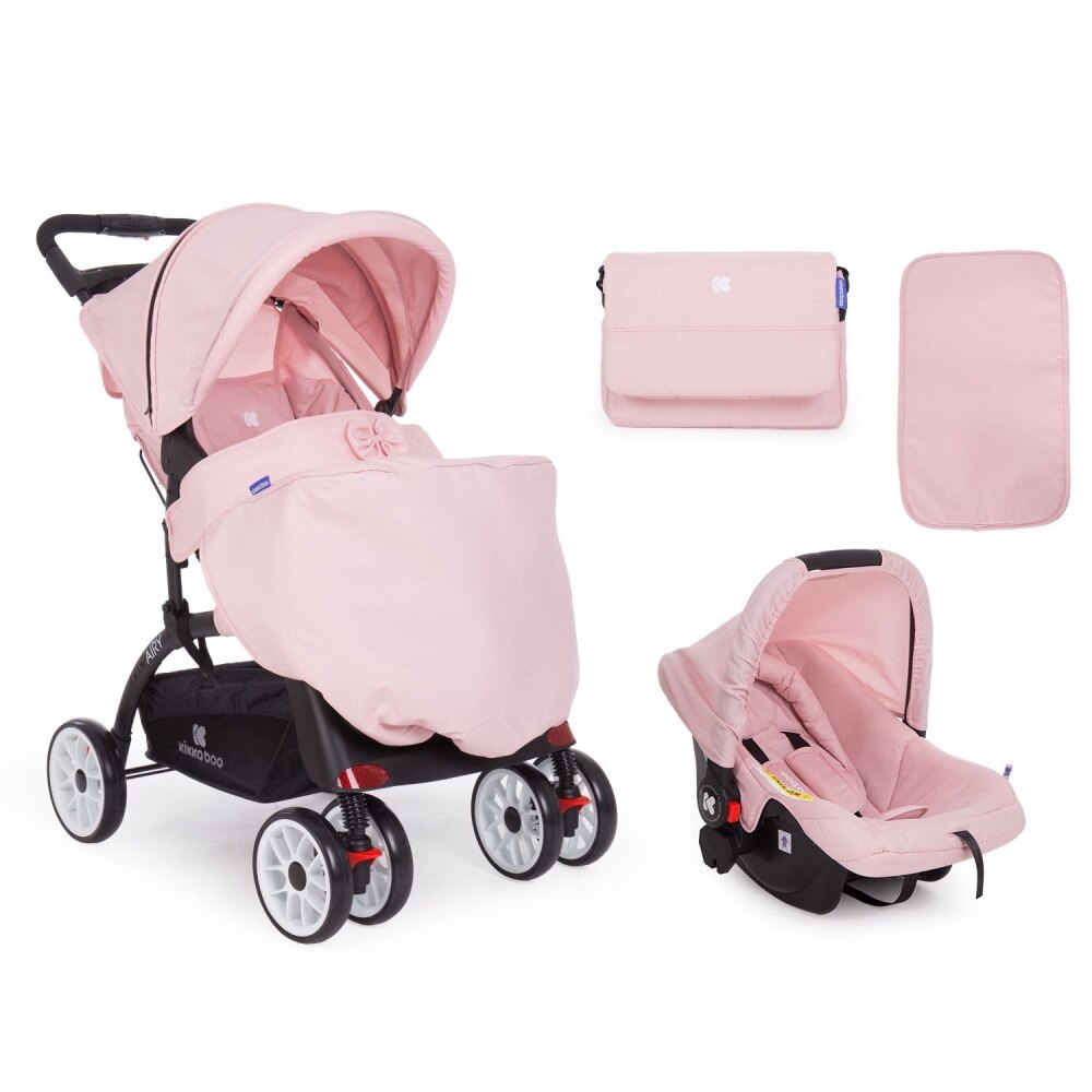 Carucior 2 in 1 cu scaun auto Airy Pink