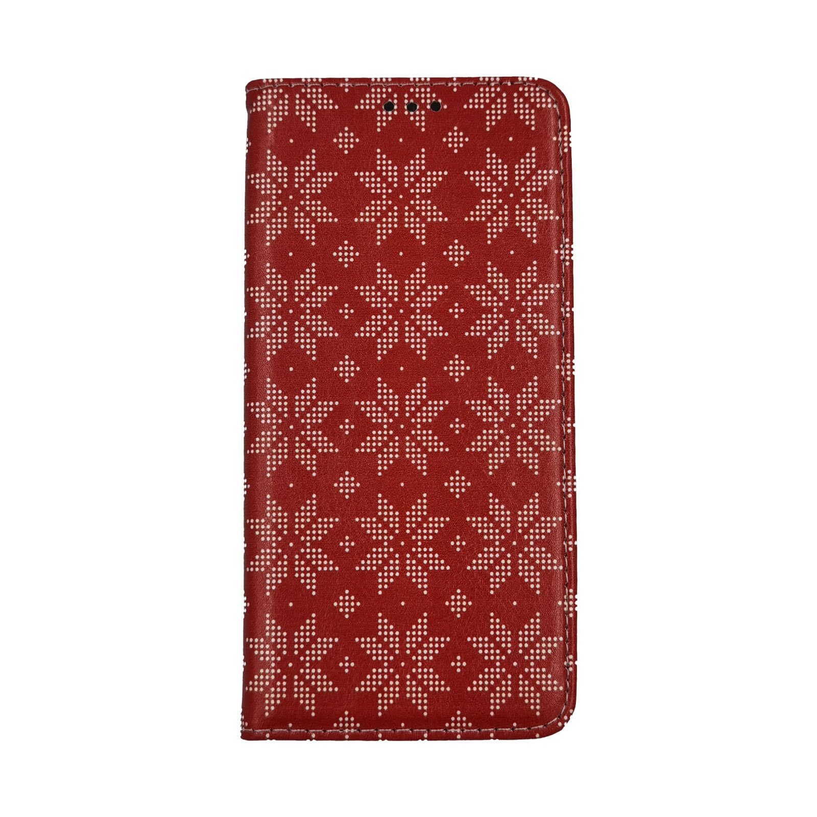 Husa Craciun Flip Carte Samsung Galaxy A70 model model Christmas Star, Portofel cu Stand, Antisoc Rosu