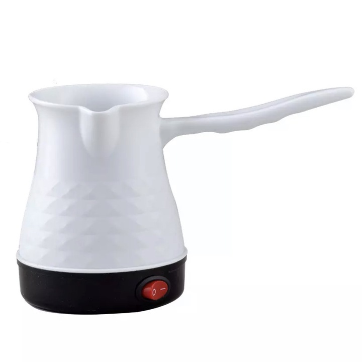Ibric electric cu fierbere apa/cafea/ceai sau ciocolata calda/cafea rapida, Ubitec, 600W, 500ML, Alb