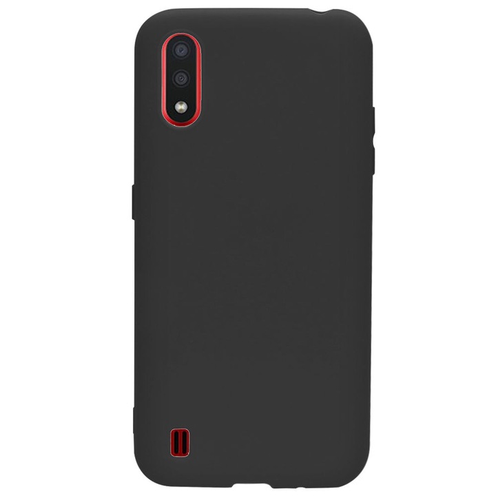 Huzat Samsung Galaxy A01-hez, SILKASE, fekete színű, szilikon