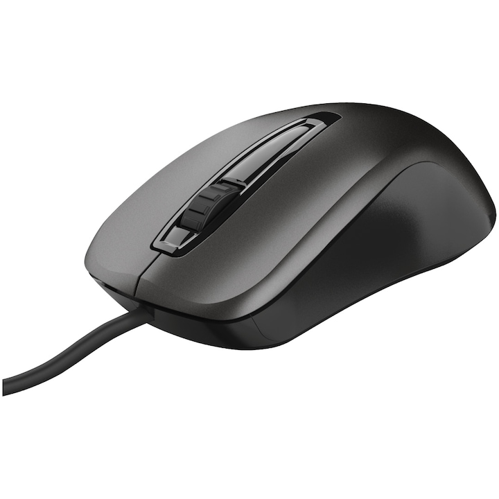 Mouse Trust Carve, Ambidextru, USB, 1200 DPI, 3 butoane, Negru