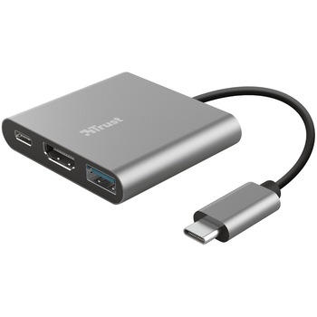 Adaptor multiport Trust Dalyx 3-in-1, USB-C Adaptor multiport Trust Dalyx 3-in-1, USB-C