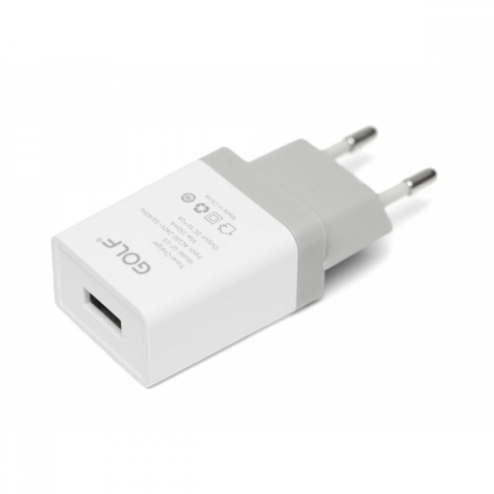Incarcator de la retea la 1 X USB 1A alb Golf GF-U1