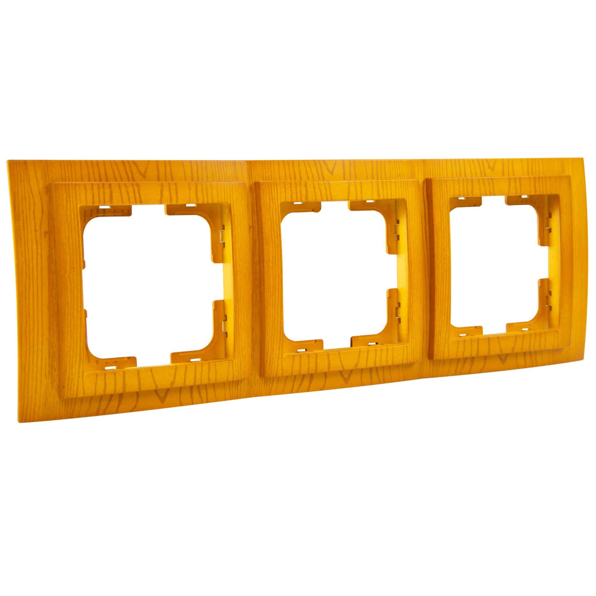 Rama tripla Mono Electric LARISSA, 3 module, stejar