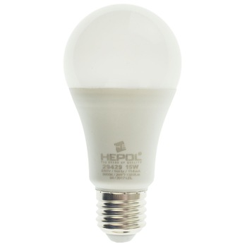 Bec LED HEPOL, forma A60, E27, 15W, 25000 ore, lumina calda Bec LED HEPOL, forma A60, E27, 15W, 25000 ore, lumina calda