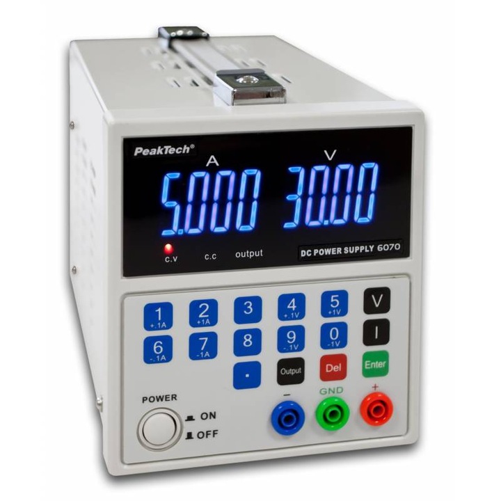 Laboratóriumi forrás 0-30V/5A P6070 Peaktech