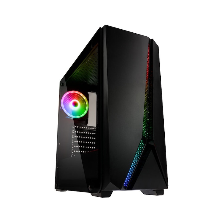 Кутия Kolink Quantum RGB TG, Mid-Tower, Черен