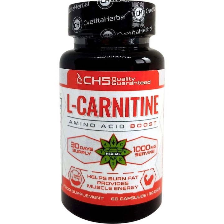 Хранителна добавка Cvetita Herbal, L-Carnitine, 60 капсули