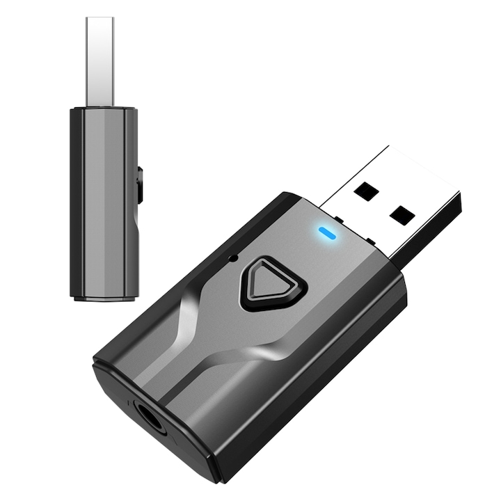Adaptor Bluetooth Dongle V5.0 Plug&Play, doar pentru sisteme audio, cu comutator si microfon