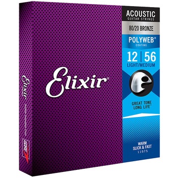 Set Corzi Chitara Acustica, Elixir, Polyweb, Grosime Corzi 012-056 Set Corzi Chitara Acustica, Elixir, Polyweb, Grosime Corzi 012-056
