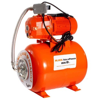 Hidrofor Ruris Aquapower 8009, 1100 W, 50 l, debit 30 l/min, refulare 35 m Hidrofor Ruris Aquapower 8009, 1100 W, 50 l, debit 30 l/min, refulare 35 m