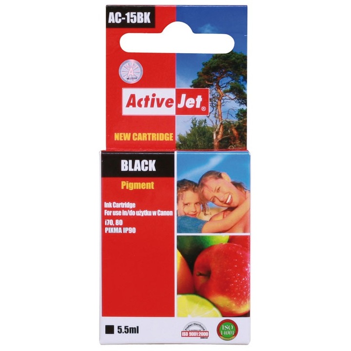 Kompatibilis fogyóeszköz ActiveJet AC-15BK, Canon BCI-15BK, fekete