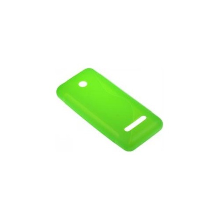 Капак Nokia Asha 206, S Line, прозрачен силикон, зелен