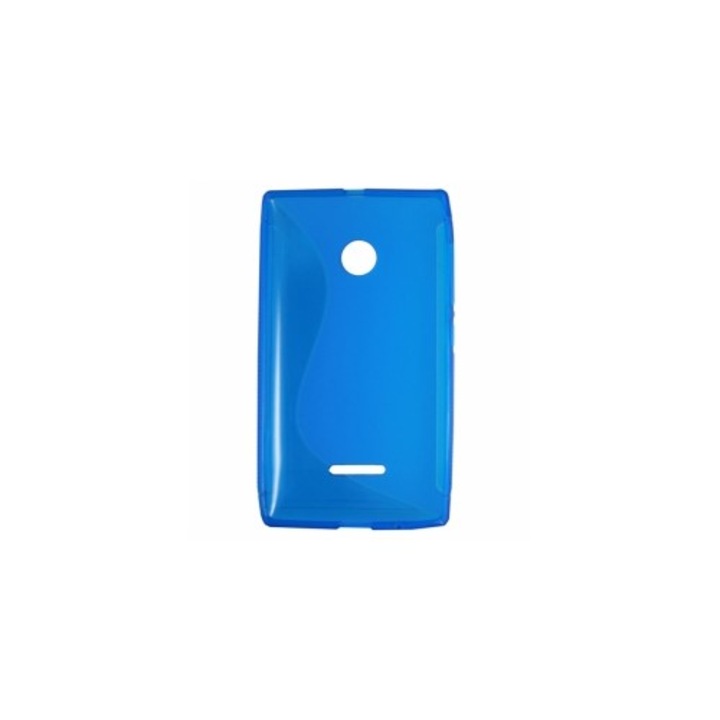 Калъф за Nokia Lumia 532, S Line, прозрачен силикон, син