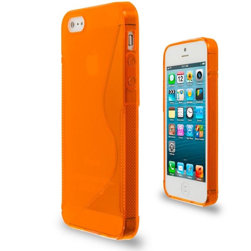 Husa LG Optimus G2 Mini, S Line, Silicon transparent, portocaliu