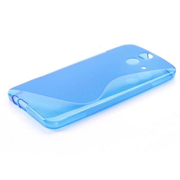 Калъф HTC One Ace E8, S Line, прозрачен силикон, син