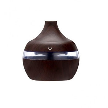 Umidificator cu led, 300 ml , Rotund, wenge Umidificator cu led, 300 ml , Rotund, wenge