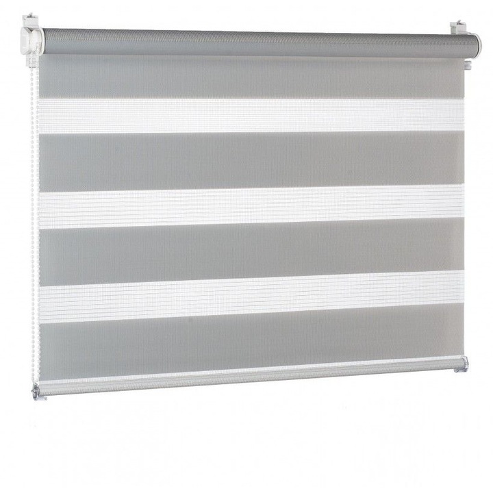 Roleta Day & Night Clasic Gri 43x150cm sistem Mini alb