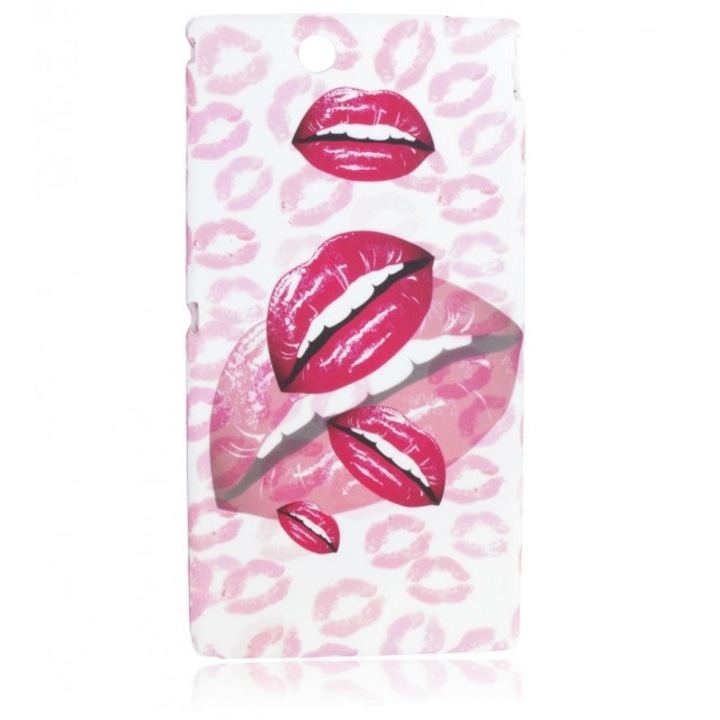 Калъф HTC Desire 310, Lips, силикон, розов