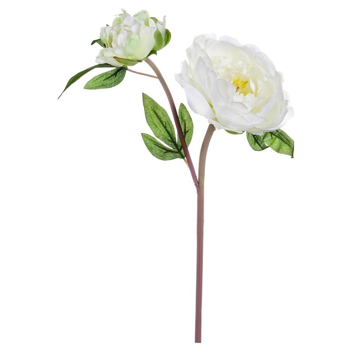 Floare artificiala Peonia alba 43 cm