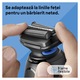 Aparat de ras electric Braun Series 5 51-B4650cs Wet&Dry, AutoSense, EasyClean, 3 elemente de taiere, accesorii pentru barba si ingrijire corporala, Statie de incarcare, Negru/Albastru