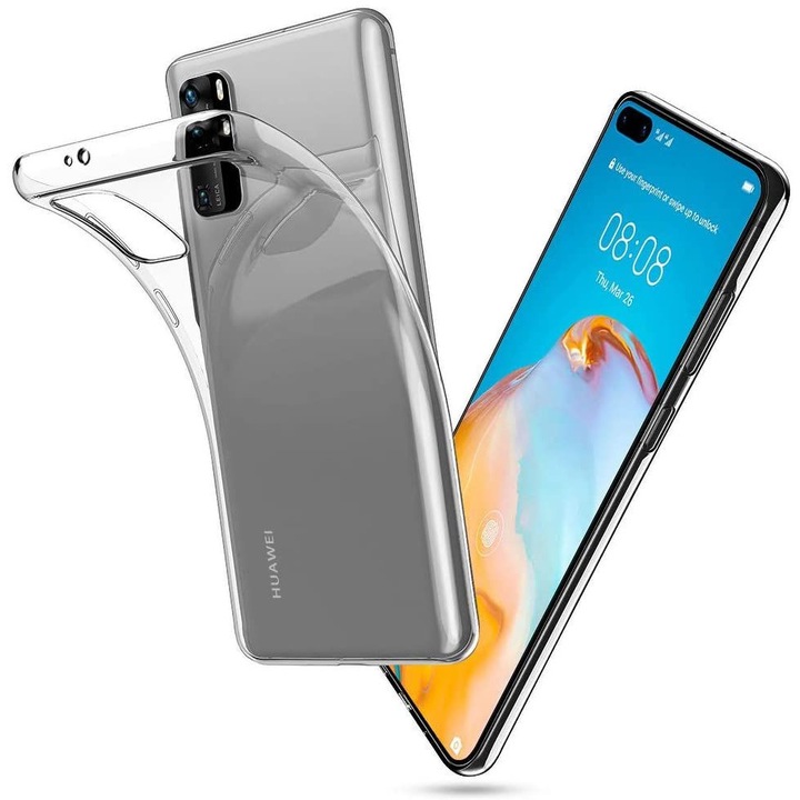 Силиконов кейс TECH-PROTECT FlexAir, За Huawei P40 Pro, Прозрачен