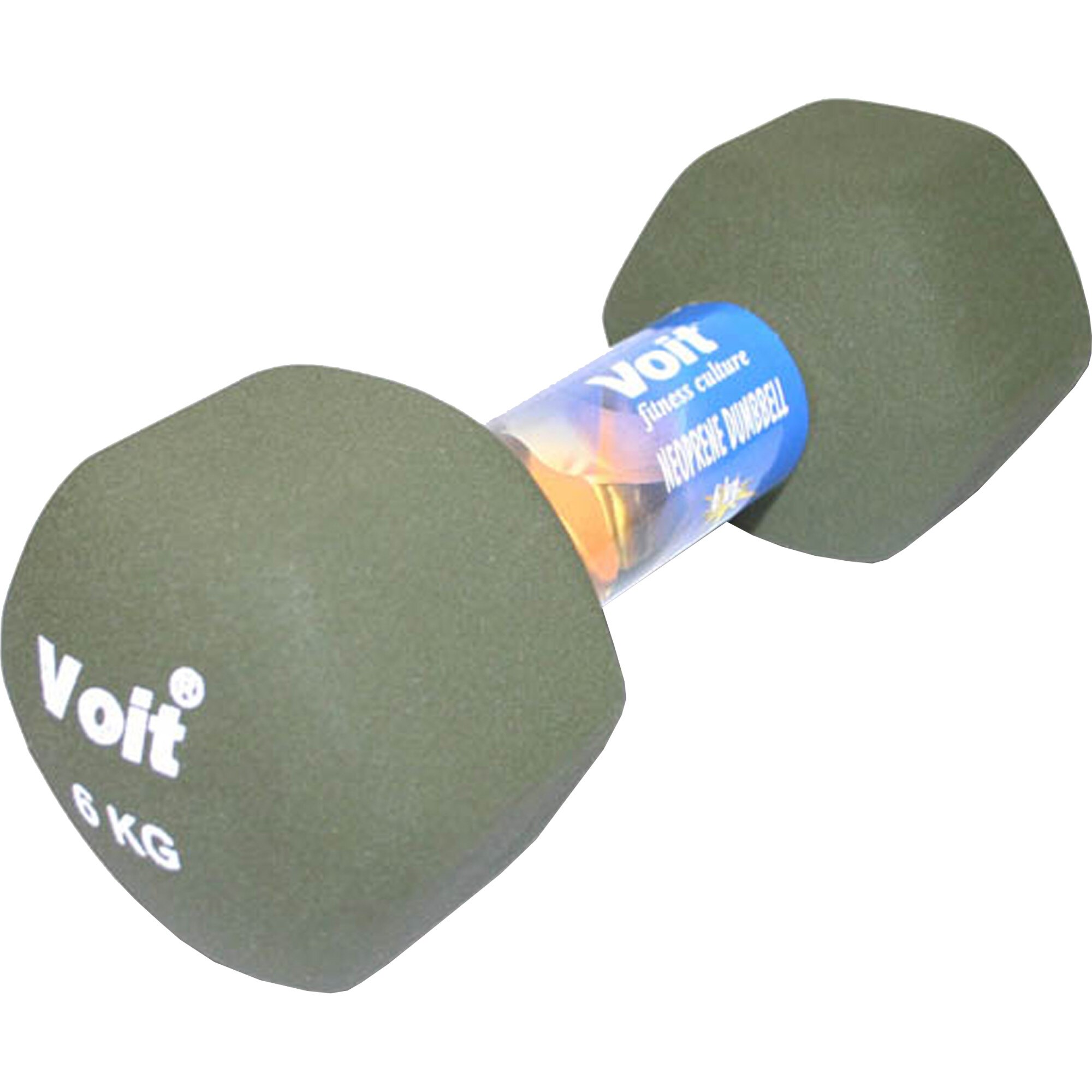 Gantera fitness Voit, coating neopren, 6 kg, culoare verde