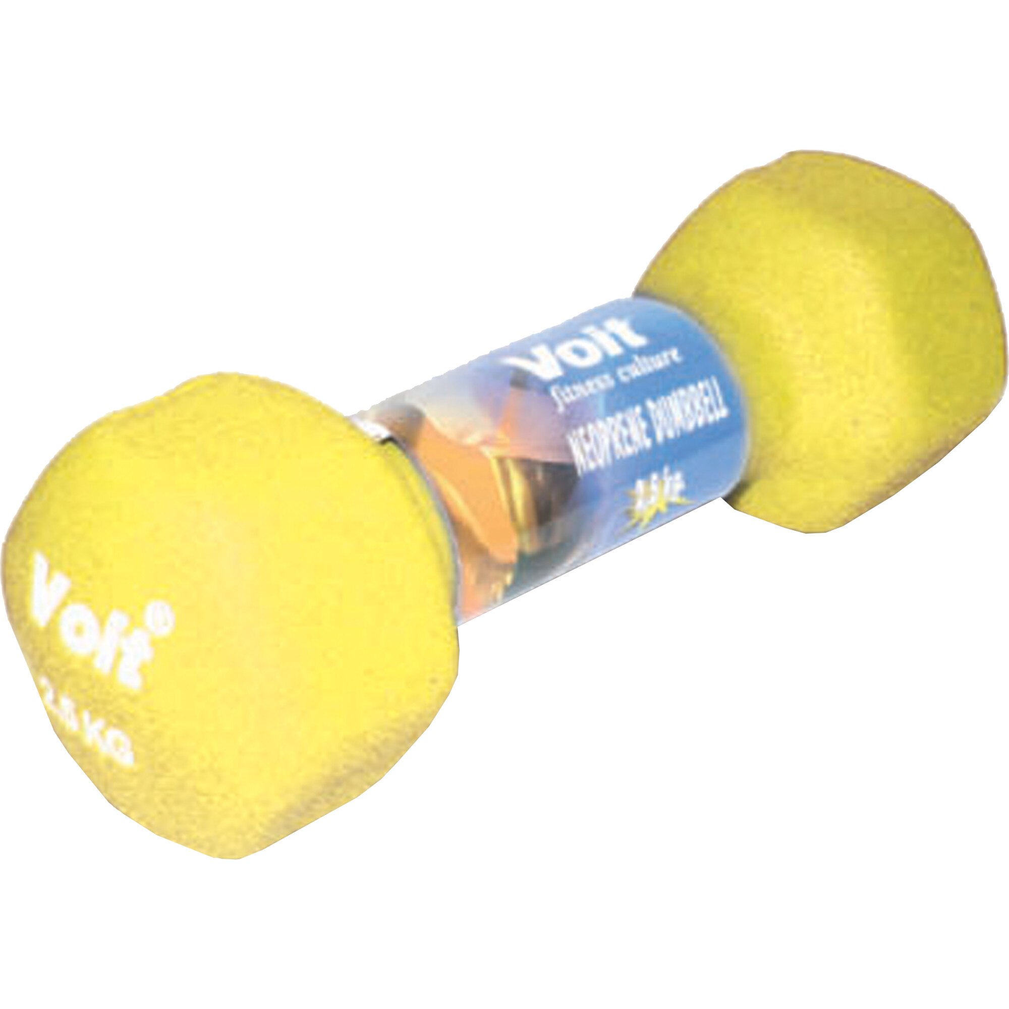 Gantera fitness Voit, coating neopren, 2.5 kg, culoare galben