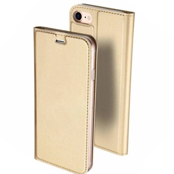 Husa iPhone SE 2020 / iPhone 8 / iPhone 7 / iPhone 6S / iPhone 6, Flip / Book, Stand si Buzunar Card, DUX DUCIS, Piele, Gold Husa iPhone SE 2020 / iPhone 8 / iPhone 7 / iPhone 6S / iPhone 6, Flip / Book, Stand si Buzunar Card, DUX DUCIS, Piele, Gold