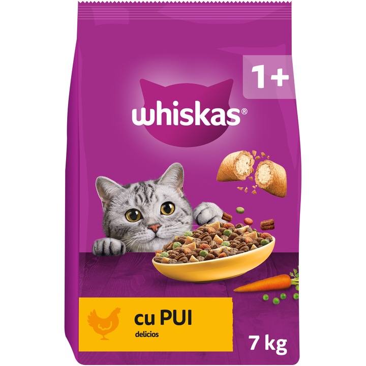 Hrana uscata pentru pisici adulte Whiskas, Pui, 7kg