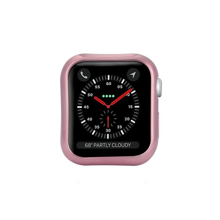 Set 2 x Husa Dux Ducis Gel compatibila Apple Watch Seriile 6/5/4/SE (44mm), Roz/Transparent