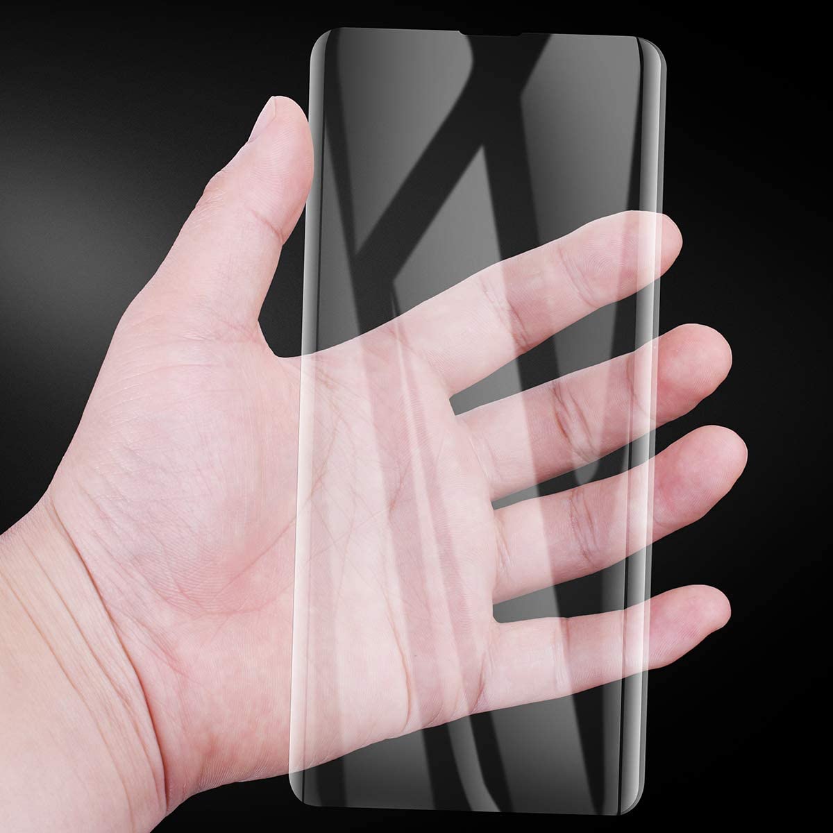 Folie sticla curbata cu gel UV, Full Glue, compatibila cu Samsung Galaxy S10 Plus, transparenta, PlanetPhone®