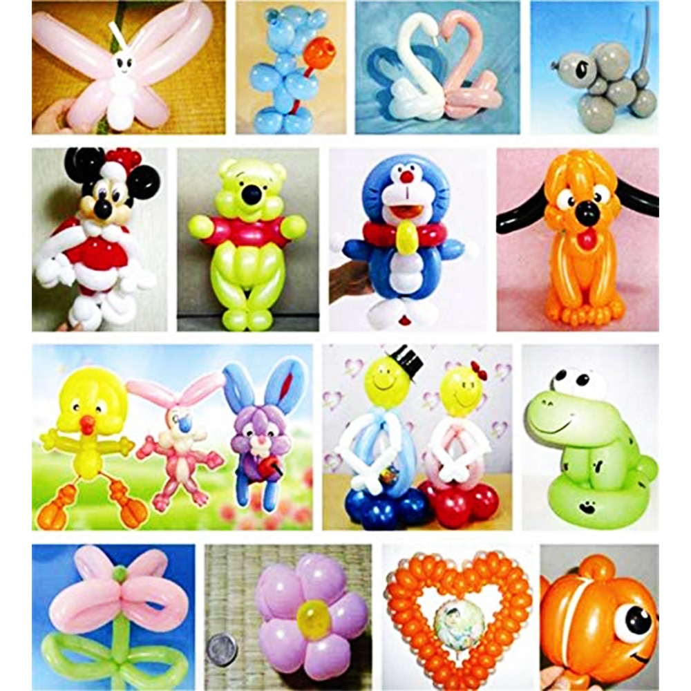 Set 200 Baloane multicolore din latex pentru modelaj + 2 Pompe manuale, pentru petreceri si evenimente copii AK6705