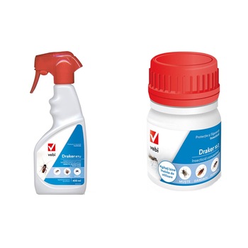 Set Insecticid profesional Spray Draker Rtu, 400ml + Draker 10.2, 50 ml anti gandaci, muste, tantari Set Insecticid profesional Spray Draker Rtu, 400ml + Draker 10.2, 50 ml anti gandaci, muste, tantari