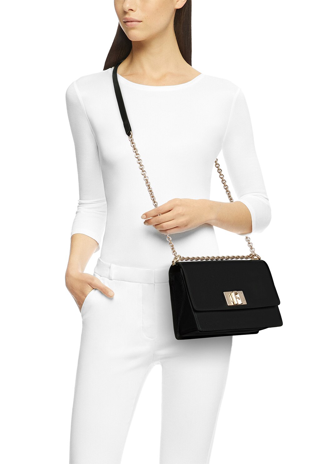 Furla, Geanta crossbody de piele cu bareta convertibila 1927