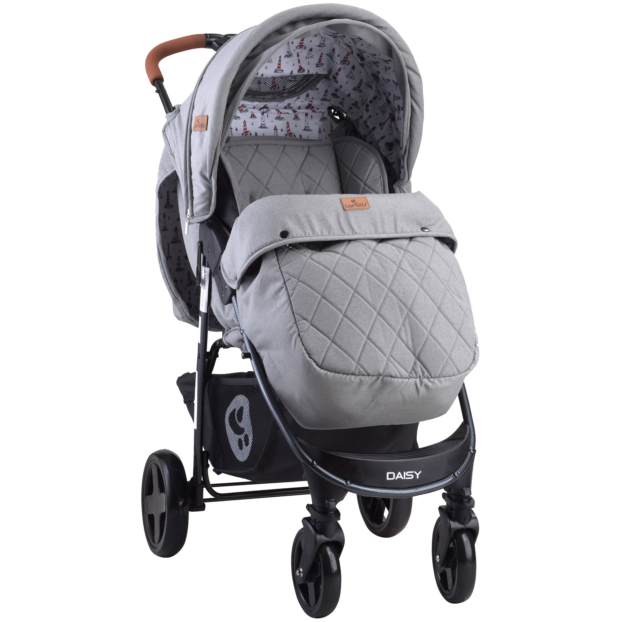 Carucior 2 in 1 Lorelli Daisy Dark Grey Lighthouse, Gri
