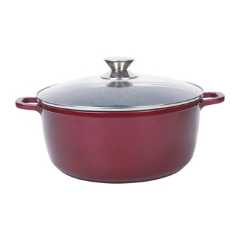 Cratita din aluminiu , invelis ceramic marmorat , cu capac din sticla , 36 cm , 18 l , Grunberg GR1636MR Cratita din aluminiu , invelis ceramic marmorat , cu capac din sticla , 36 cm , 18 l , Grunberg GR1636MR