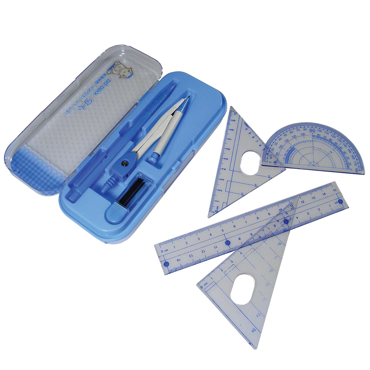 Trusa geometrie plastic EXC , 7 piese