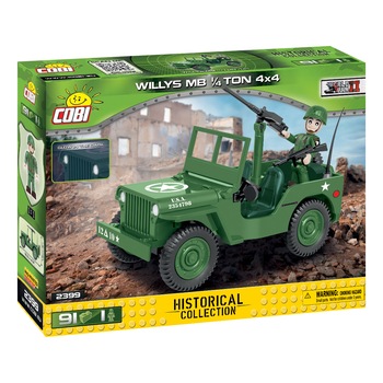 Set de constructie Cobi, WWII, JEEP WILLYS MB 1/4TON 4X4, 91 piese Set de constructie Cobi, WWII, JEEP WILLYS MB 1/4TON 4X4, 91 piese