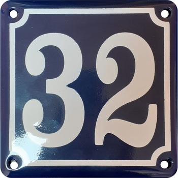 Numar casa emailat, personalizabil, Albastru/Alb, 12x12 cm, Smoeky Numar casa emailat, personalizabil, Albastru/Alb, 12x12 cm, Smoeky