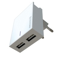 Set Incarcator retea Swissten Smart IC 2xUSB 3A+Cablu Date Micro Usb 1.2m, Alb